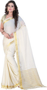 E-Vastram Solid Bollywood Crepe, Chiffon Saree