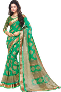 DESIGN WILLA Printed Venkatagiri Silk Cotton Blend Saree