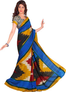DESIGN WILLA Printed Bollywood Silk Cotton Blend Saree