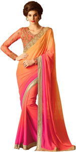 M.S.Retail Embroidered Bollywood Georgette Saree