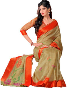 DESIGN WILLA Printed Bollywood Silk Cotton Blend Saree