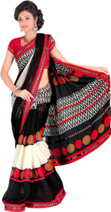 DESIGN WILLA Printed Bollywood Silk Cotton Blend Saree