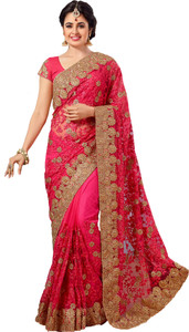 M.S.Retail Embroidered Bollywood Net Saree