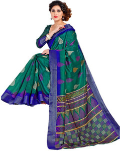 DESIGN WILLA Printed Bollywood Silk Cotton Blend Saree
