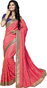 M.S.Retail Embroidered Bollywood Raw Silk Saree
