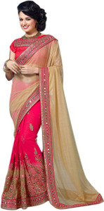 M.S.Retail Embroidered Bollywood Chiffon Saree