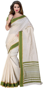 Trendz Style Printed, Striped Fashion Cotton, Cotton Linen Blend, Tussar Silk Saree
