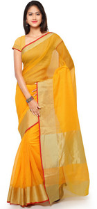 Saara Striped Fashion Cotton, Linen Saree
