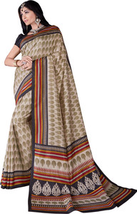 MYRRAETHNIC Printed Fashion Art Silk Saree