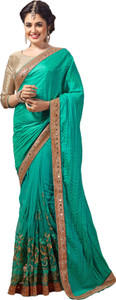 M.S.Retail Embroidered Bollywood Dupion Silk Saree