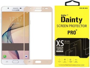 Dainty Tempered Glass Guard for Samsung Galaxy On Nxt (5.5 inch, Gold) (Full Glass)
