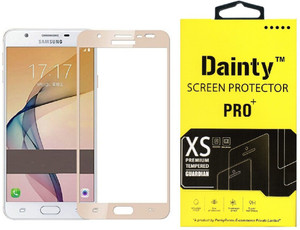 Dainty Tempered Glass Guard for Samsung Galaxy On8 (5.5 inch, Gold) (Full Glass)