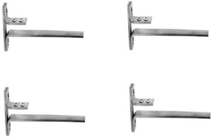 Smart Shophar Stainless Steel Glass Shelf Bracket F Type rectangle 4 Pc 8 Inches :: 10 5.08cm X 5.08cm Shelf Bracket