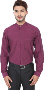 Reevolution Men's Solid Casual Purple Shirt