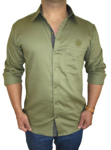 Solen Men S Solid Casual Dark Green Shirt Best Price In India
