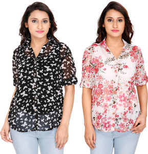 2 Day Women's Floral Print, Printed Casual Multicolor Shirt