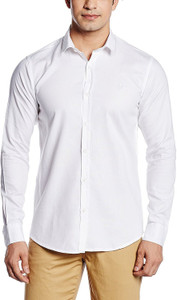 Feed Up Men's Solid Casual White Shirt