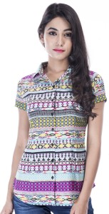 Amadore Women's Printed Casual Multicolor Shirt