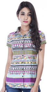 Amadore Women's Printed Casual Multicolor Shirt
