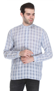 Reevolution Men's Striped Casual Blue, White Shirt