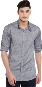 Wild Hunk Men's Solid Casual Grey Shirt