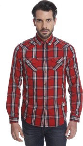 Jack & Jones Men's Checkered Casual Red Shirt