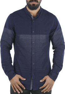 Aady Jones Men's Printed Casual Blue Shirt