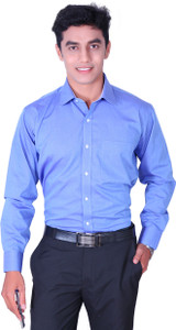 Cotton King Men Solid Formal Blue Shirt Buy Blue Cotton King Men