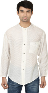 Reevolution Men's Striped Casual White Shirt