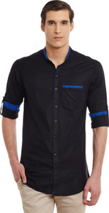 Wild Hunk Men's Solid Casual Black Shirt
