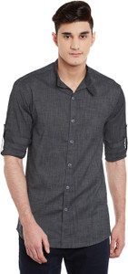 Wild Hunk Men's Solid Casual Grey Shirt