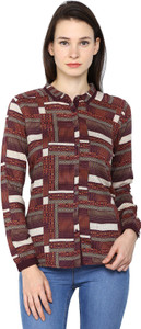 Arrow Women's Printed Casual Brown Shirt