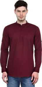 Being Fab Men's Solid Casual Maroon Shirt
