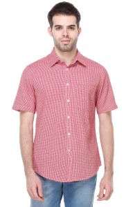 Reevolution Men's Checkered Casual Red, White Shirt