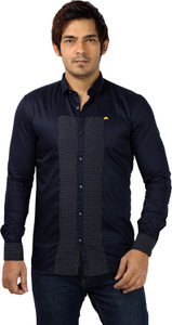 SHADE-45 Men's Printed Casual Blue, White Shirt