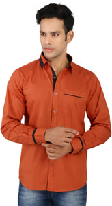 R'Squarre Men's Solid Casual Red Shirt