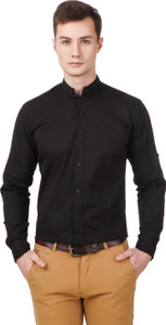 Elepants Men's Solid Casual Black Shirt