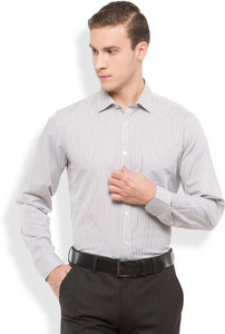 Mark Taylor Men's Checkered Formal White, Black Shirt