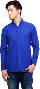 Dennis Lingo Men's Solid Casual Blue Shirt