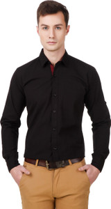 Elepants Men's Solid Casual Black Shirt
