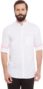 Wild Hunk Men's Solid Casual White Shirt