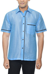 KENRICH Men's Solid Casual Light Blue Shirt