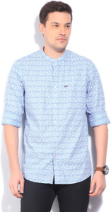 Arrow Sports Men's Printed Casual Blue Shirt