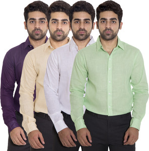 Deeksha Men's Solid Casual Purple Shirt