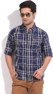 Indigo Jeanscode Men s Checkered Casual White Blue Shirt Best Price in  India | Indigo Jeanscode Men s Checkered Casual White Blue Shirt Compare  Price List From Indigo Jeanscode Casual Party Wear