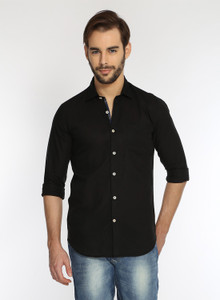 Rockstar Jeans Men Solid Casual Black Shirt Buy Black Rockstar