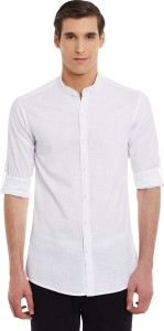 Wild Hunk Men's Solid Casual White Shirt