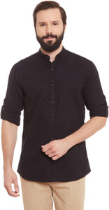 Wild Hunk Men's Solid Casual Black Shirt