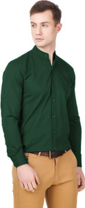 Elepants Men's Solid Casual Green Shirt