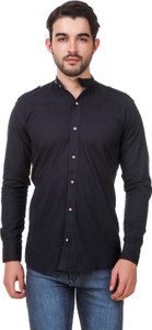 Elepants Men's Solid Casual Blue Shirt